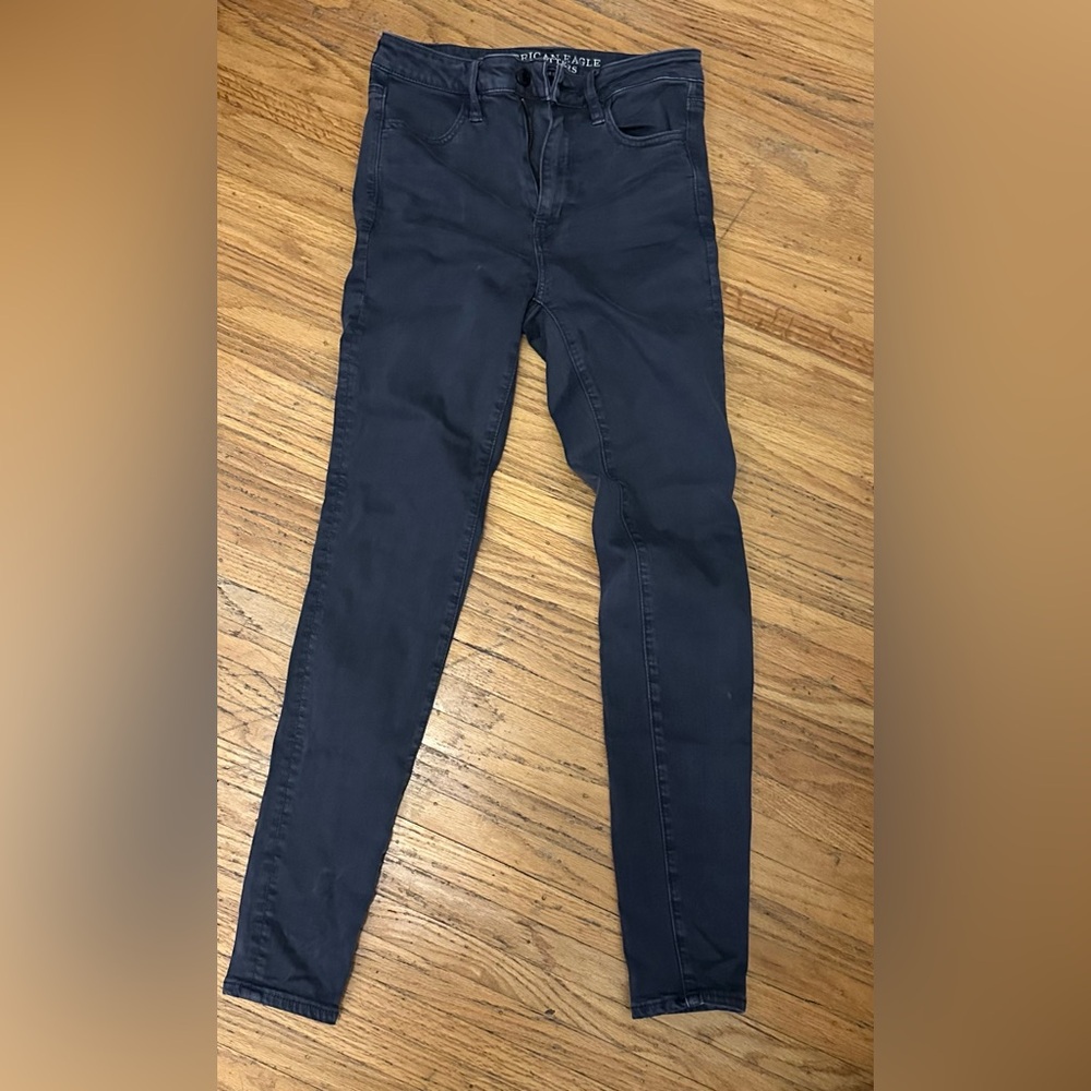 American Eagle high-rise jagging dark gray size 4